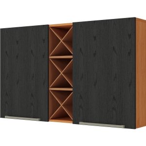 Mueble aéreo con botellero Natura/negro